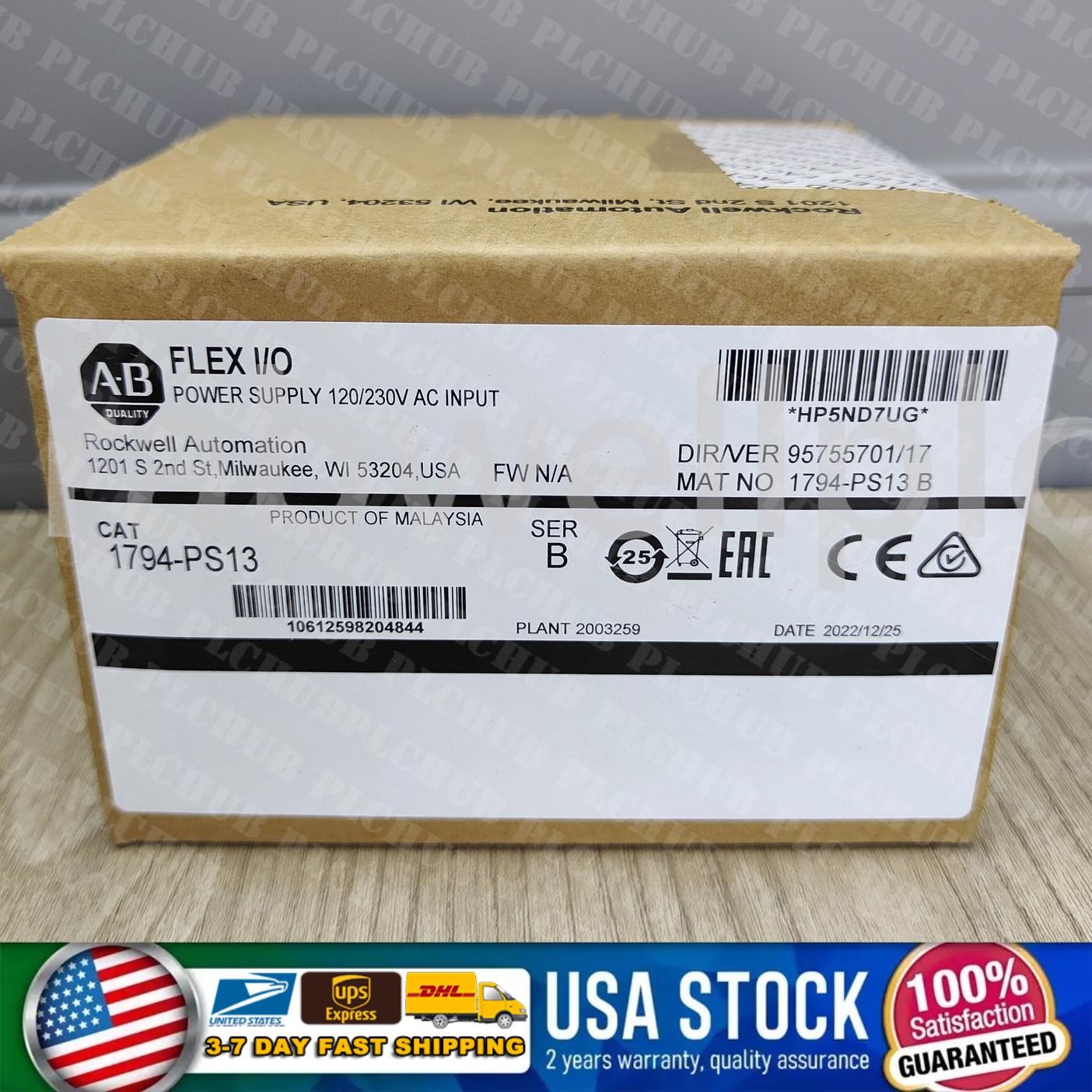 Newest Allen-Bradley 1794-PS13 Power Supply Module Ser B In Box In Stock