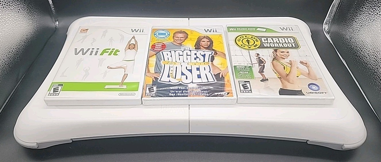 Wii Fit Balance Board Plus 3 game LOT /Bundle  WORKOUT_Exercise_Fitness