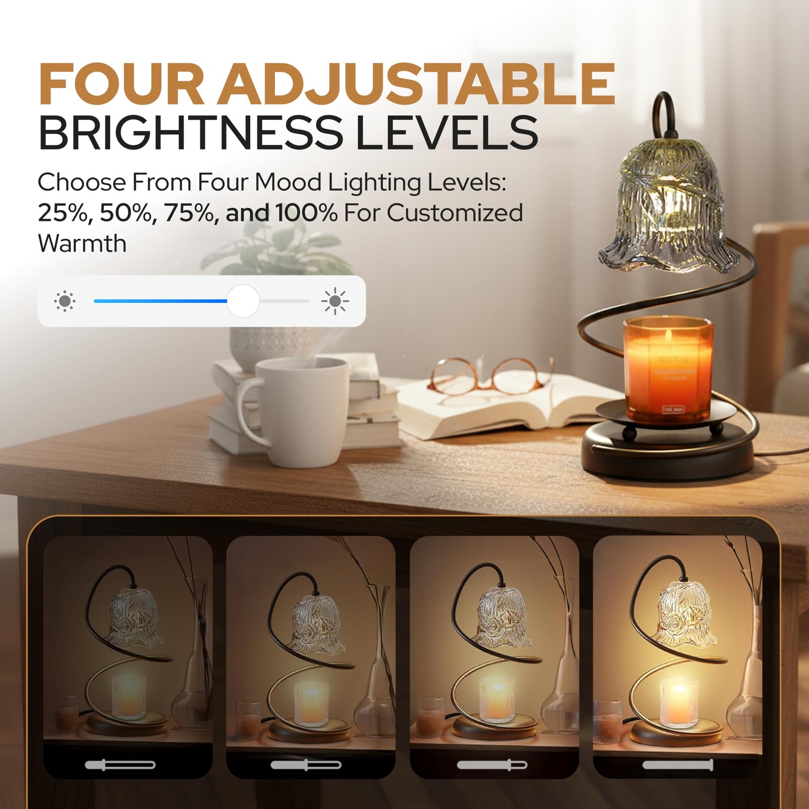 Candle Warmer Lamp with Wireless Remote, Timer & Dimmer, Electric Candle Warm...
