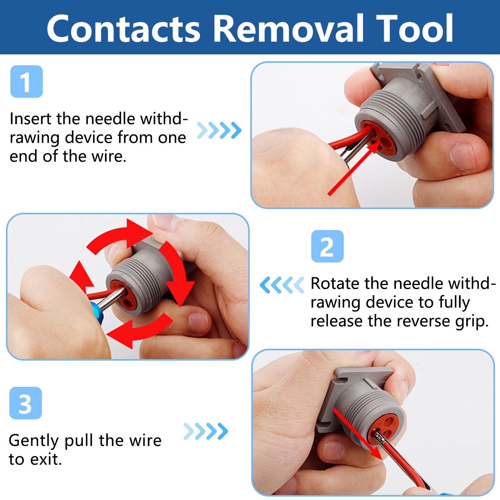 Deutsch Pin Extractor Tool Car Terminal Removal Kit Wire Connector Release