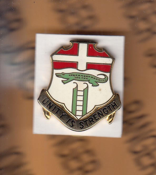 US Army 6th INFANTRY REGIMENT crest DUI badge c/b Clutchback V-21