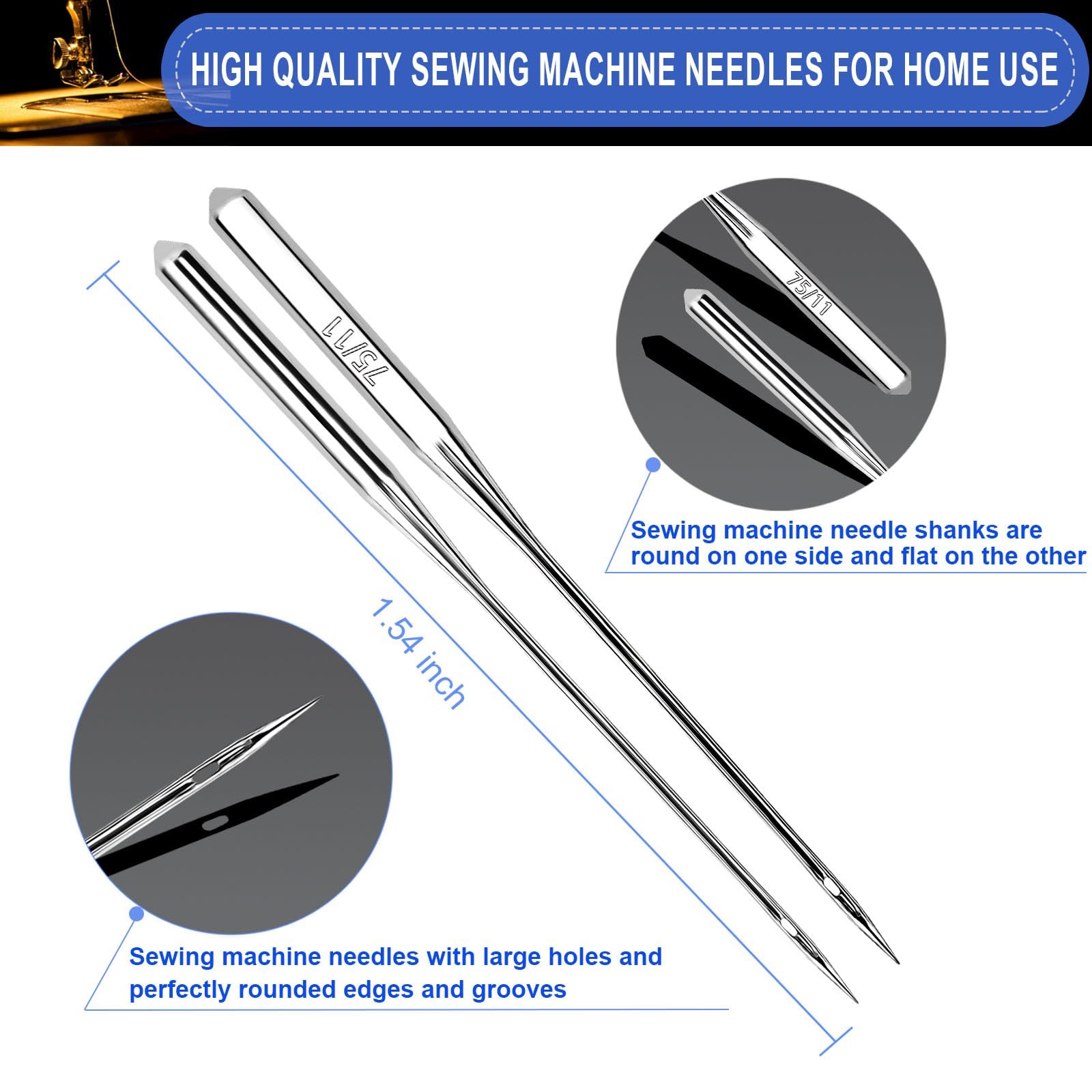 50PCS Sewing Machine Needles, Universal Needle for 50pc Set
