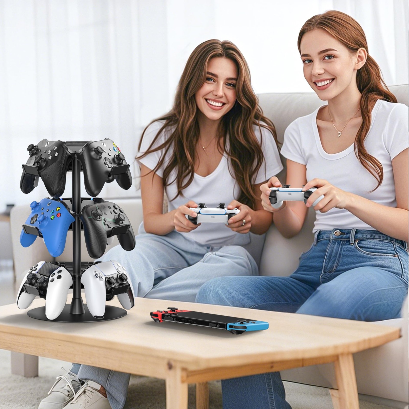 Kosker Headset Stand 3 Tiers for Desk, Rotatable Gaming Controller Stand for ...