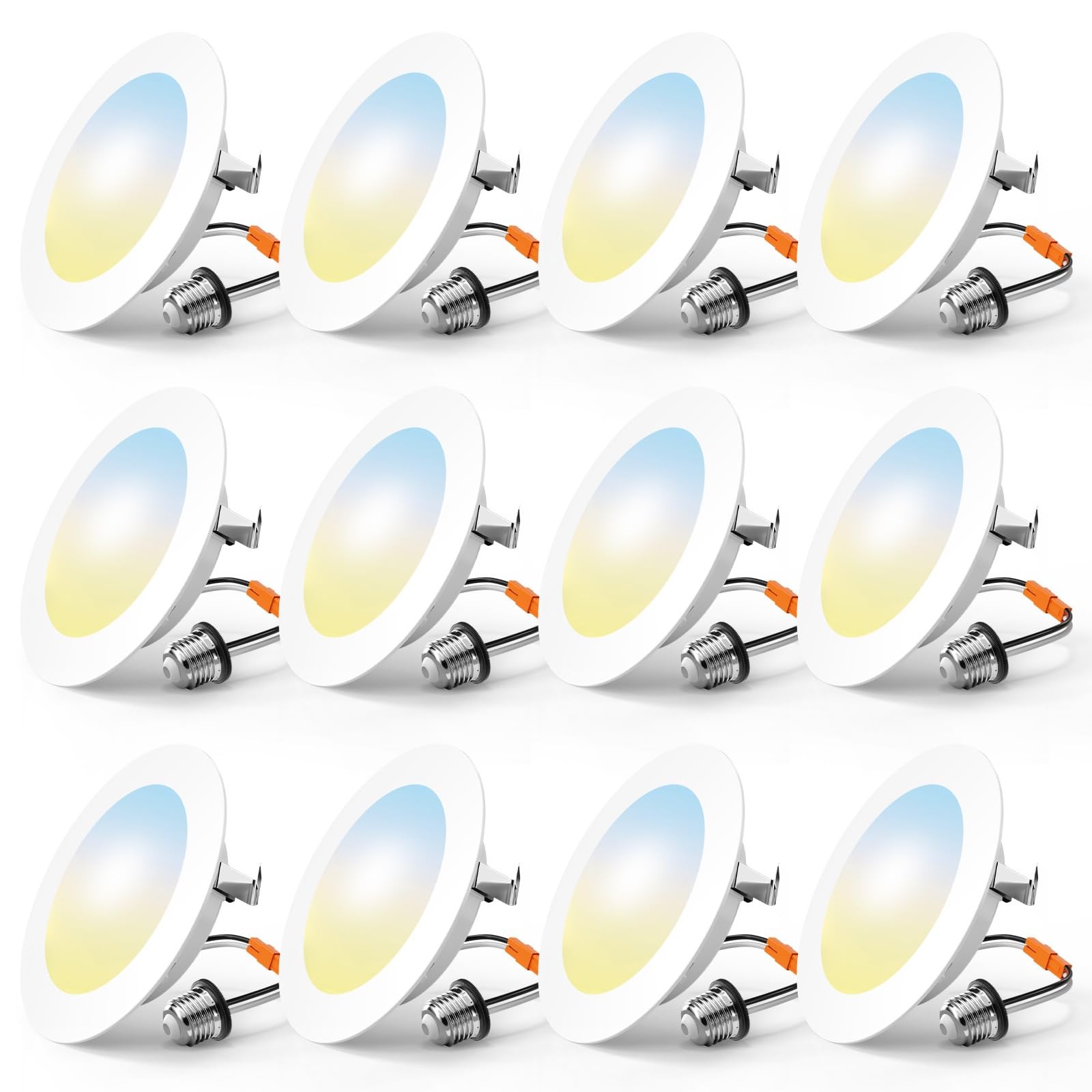 FREELICHT 12 Pack Retrofit LED Recessed Lighting 4 Inch, 4 Whit
