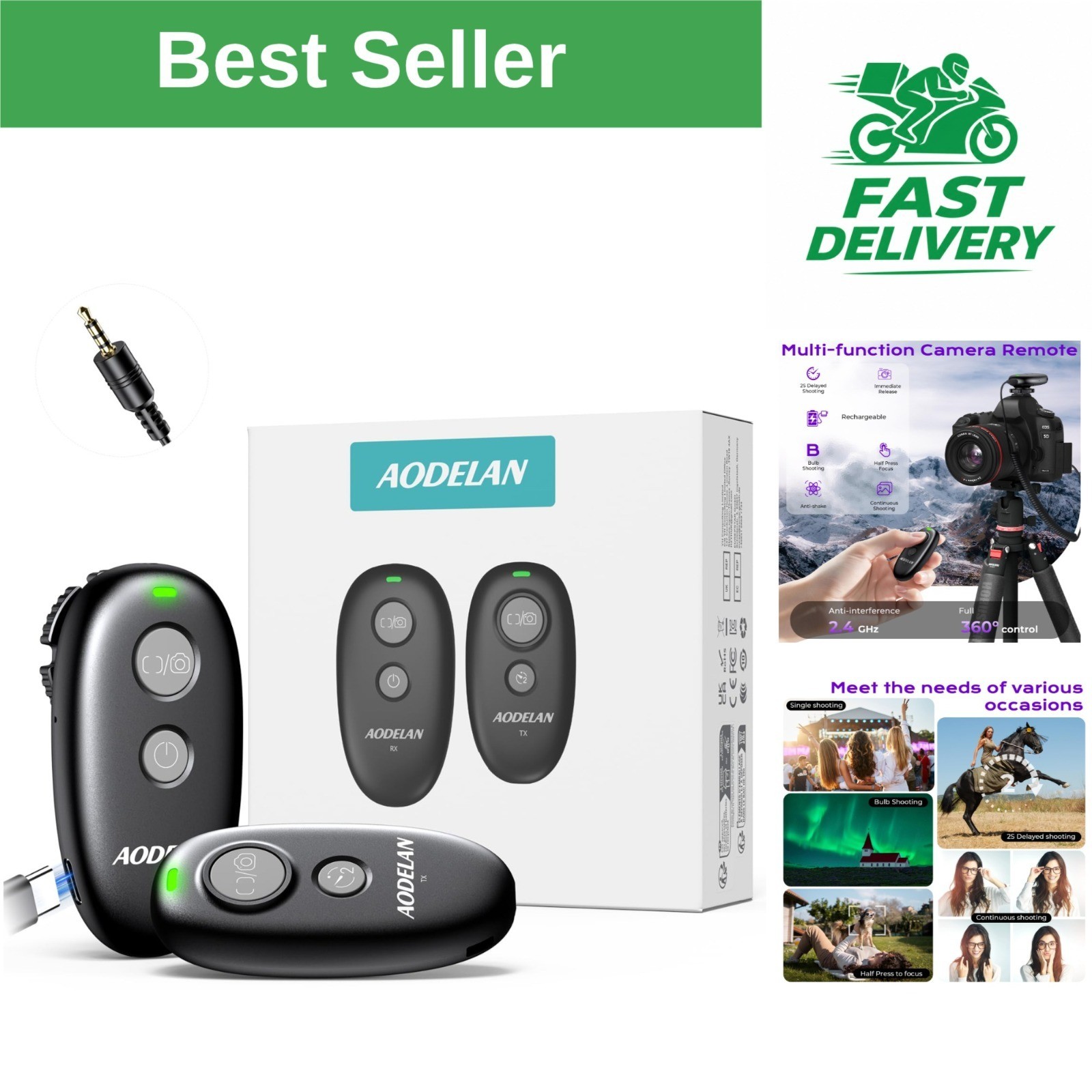 AODELAN Rechargeable Remote Shutter Release for Panasonic Cameras