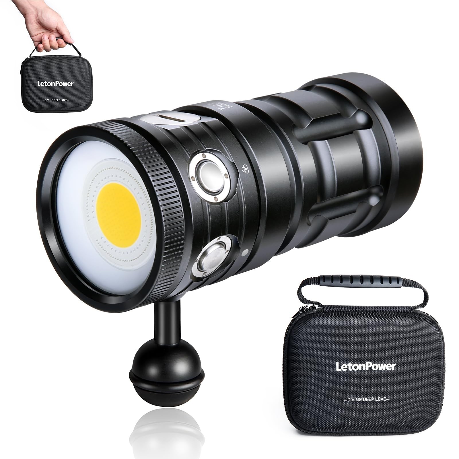 Dive Light,LetonPower TS S 10000Lumens 100m Underwater Video Light,Diving Fla...