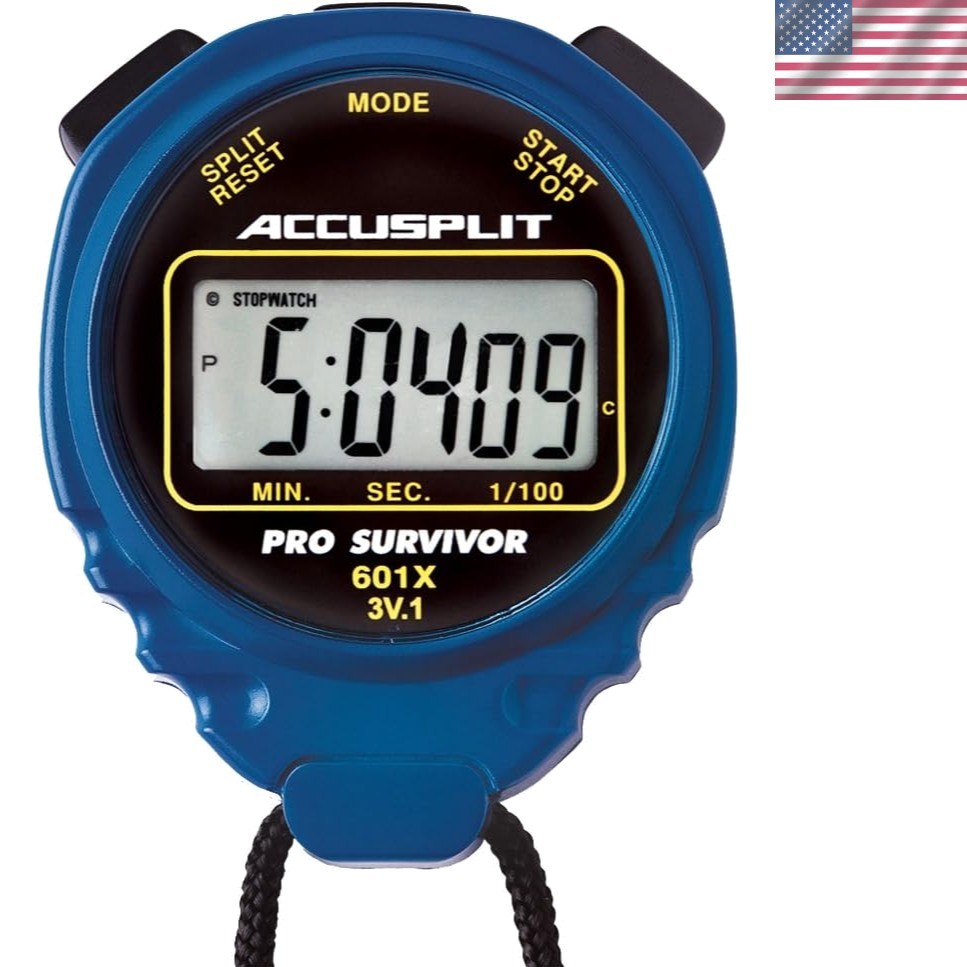Water Resistant A601X Stopwatch - Cumulative Split Timing with 5- Battery