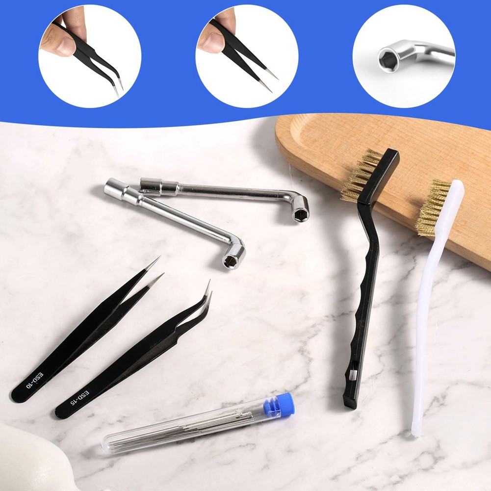 3D Printer Nozzle Care Package: Includes 20 Pins, 2 Brushes, Wrenches &3928