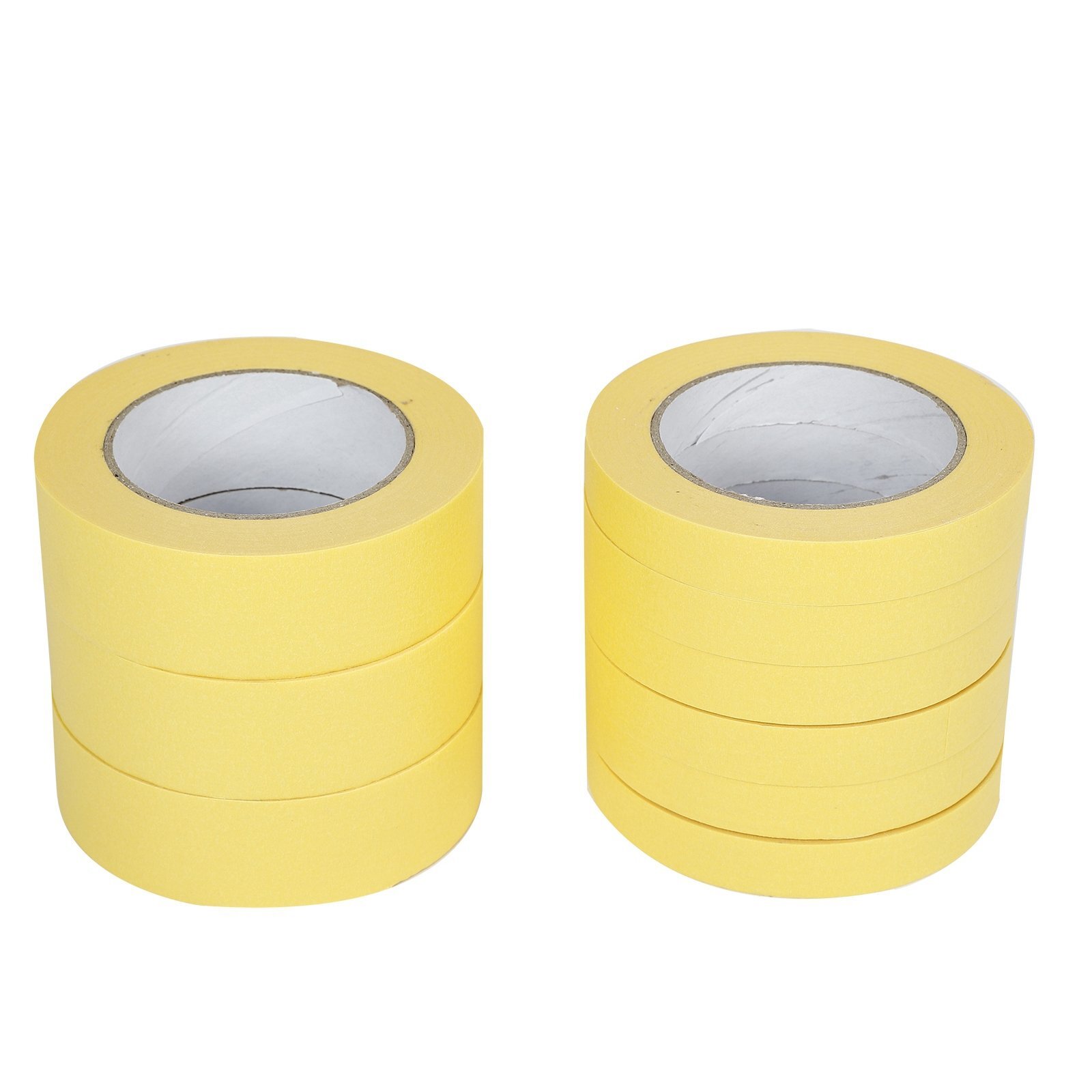 Yellow Automotive Masking Tape 6 Rolls of 06652, 3 Rolls of 6654 Bundle