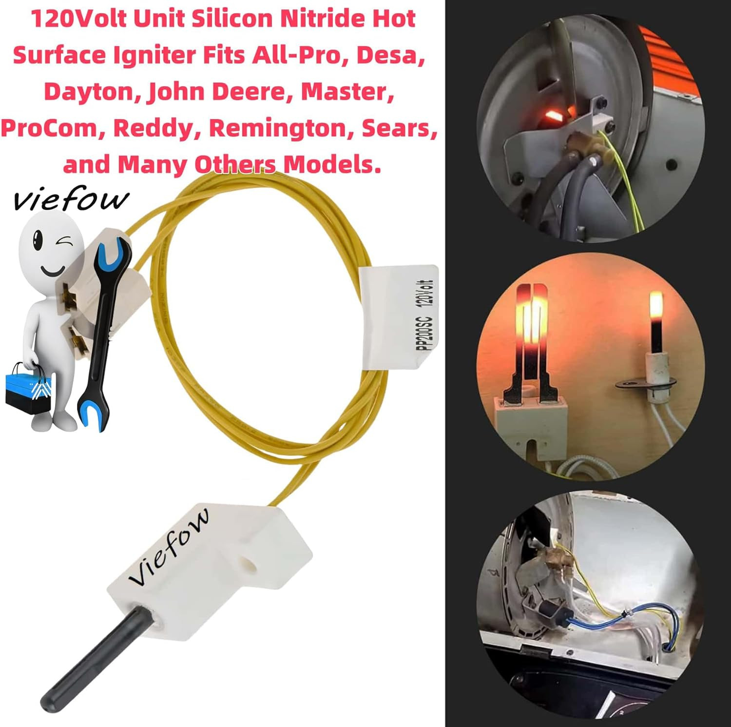 PP200SC PP200 HA1000 Hot Surface Igniter for Desa Reddy Master Heater HSI PP200