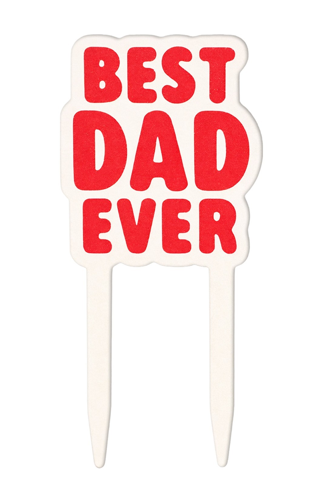Best Dad Ever Cake Topper 4.1" Father’s Day Party Cake Decoration Red White