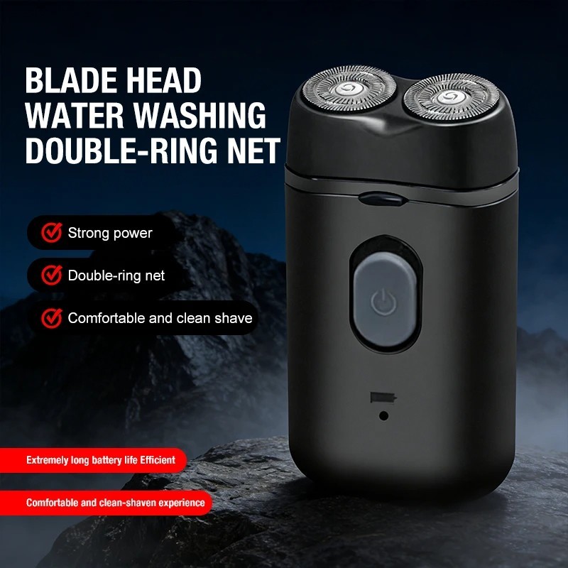 Men's Double Head Electric Shaver USB Rechargeable Portable Beard Razor Trimmer