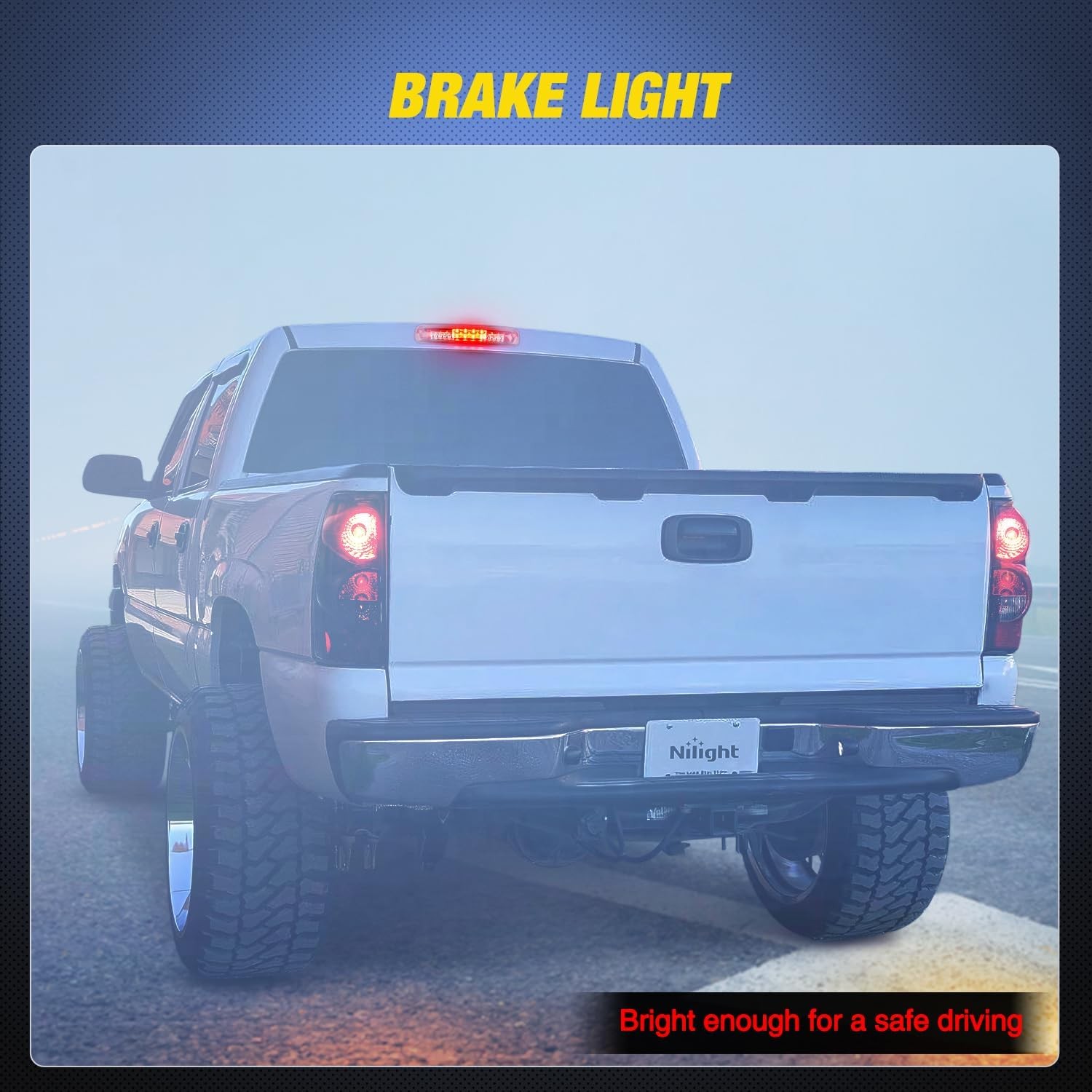 Third Brake Light Tail High Mount 3Rd Stop Cargo Reverse LED Lights Red Shell fo