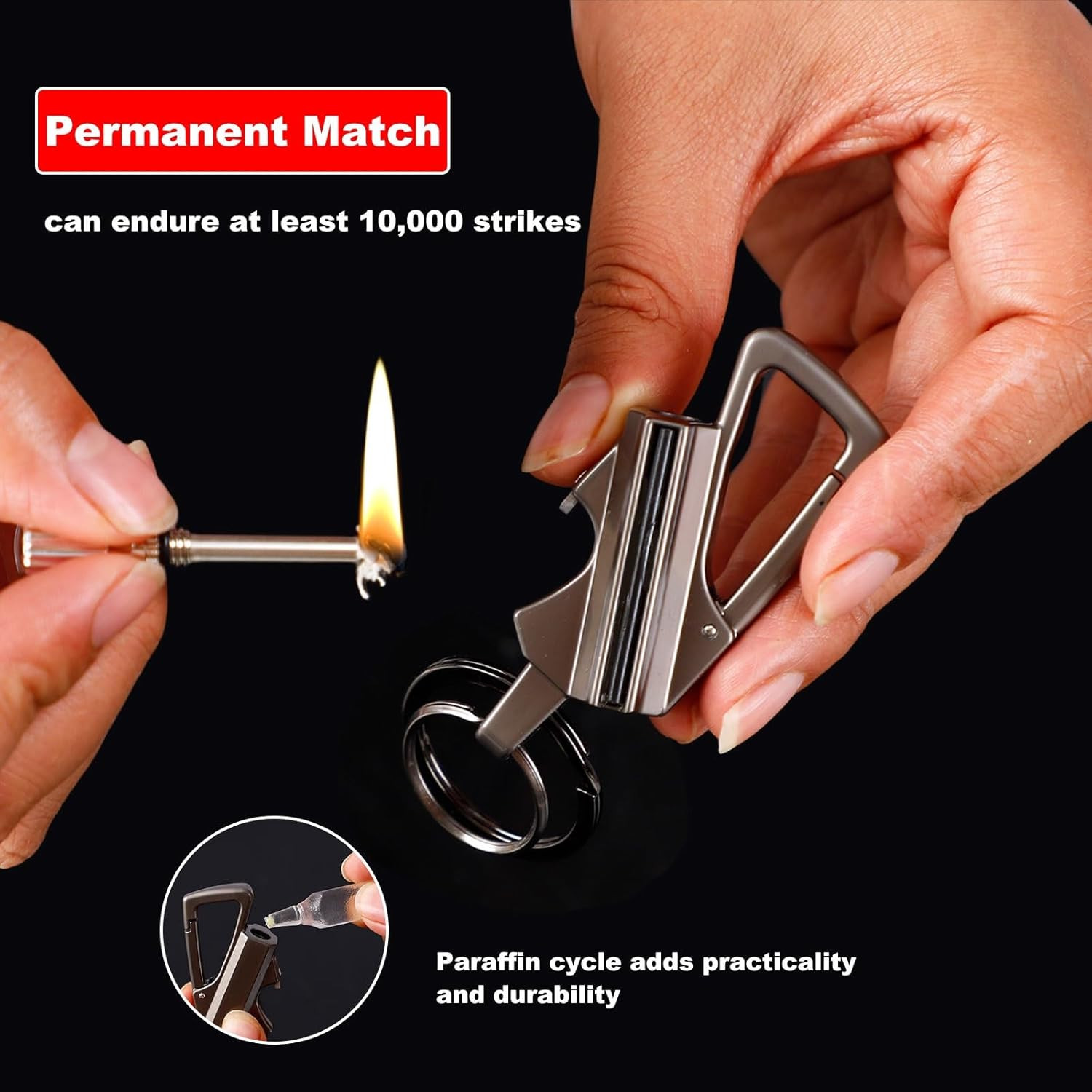 1-4PCS Permanent Match Infinity Lighter w/ Multitool Keychain Bottle Opener USA