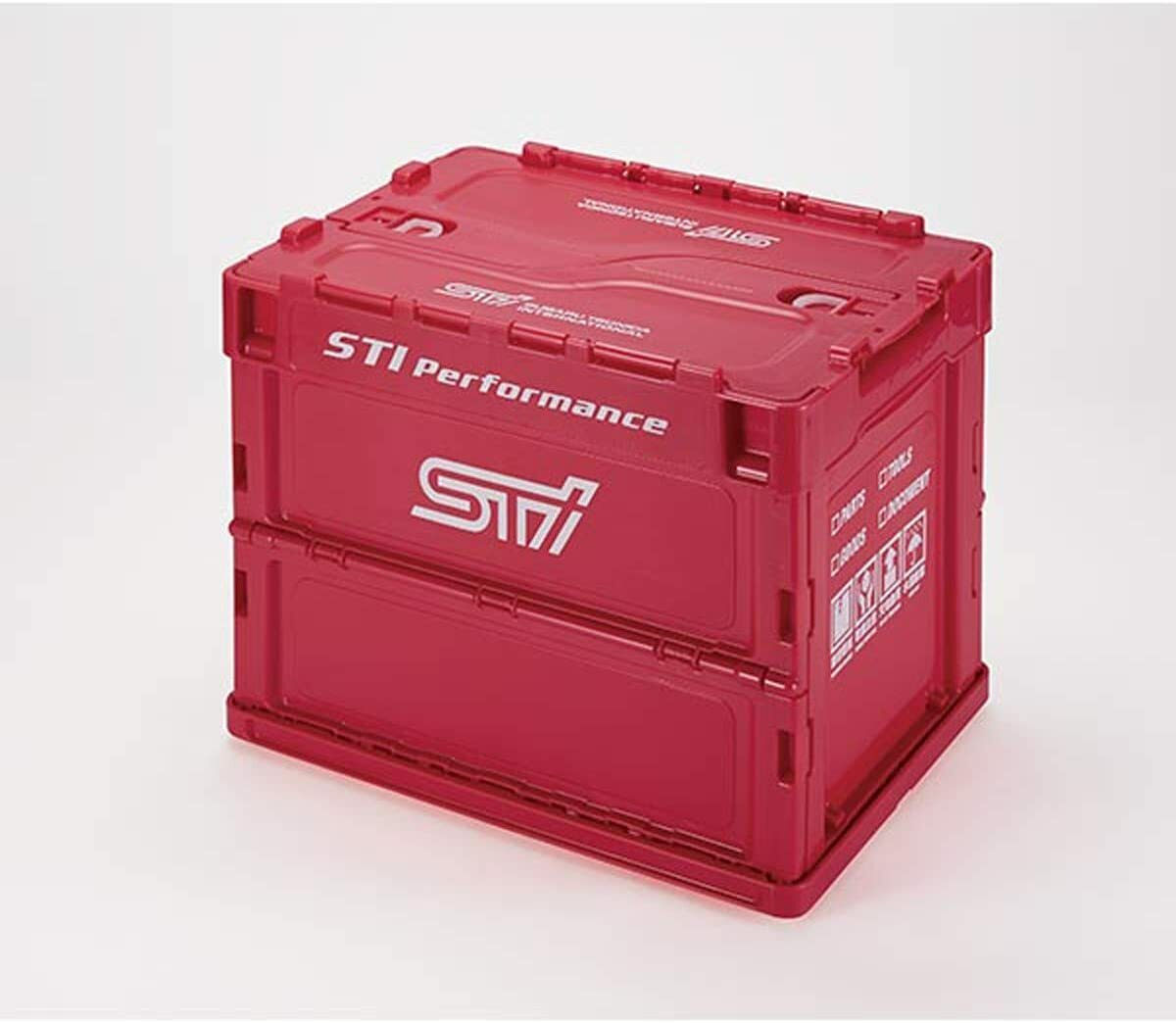 SUBARU FOLDING CONTAINER S Red Storage BOX STSG18100080 STI H380mm