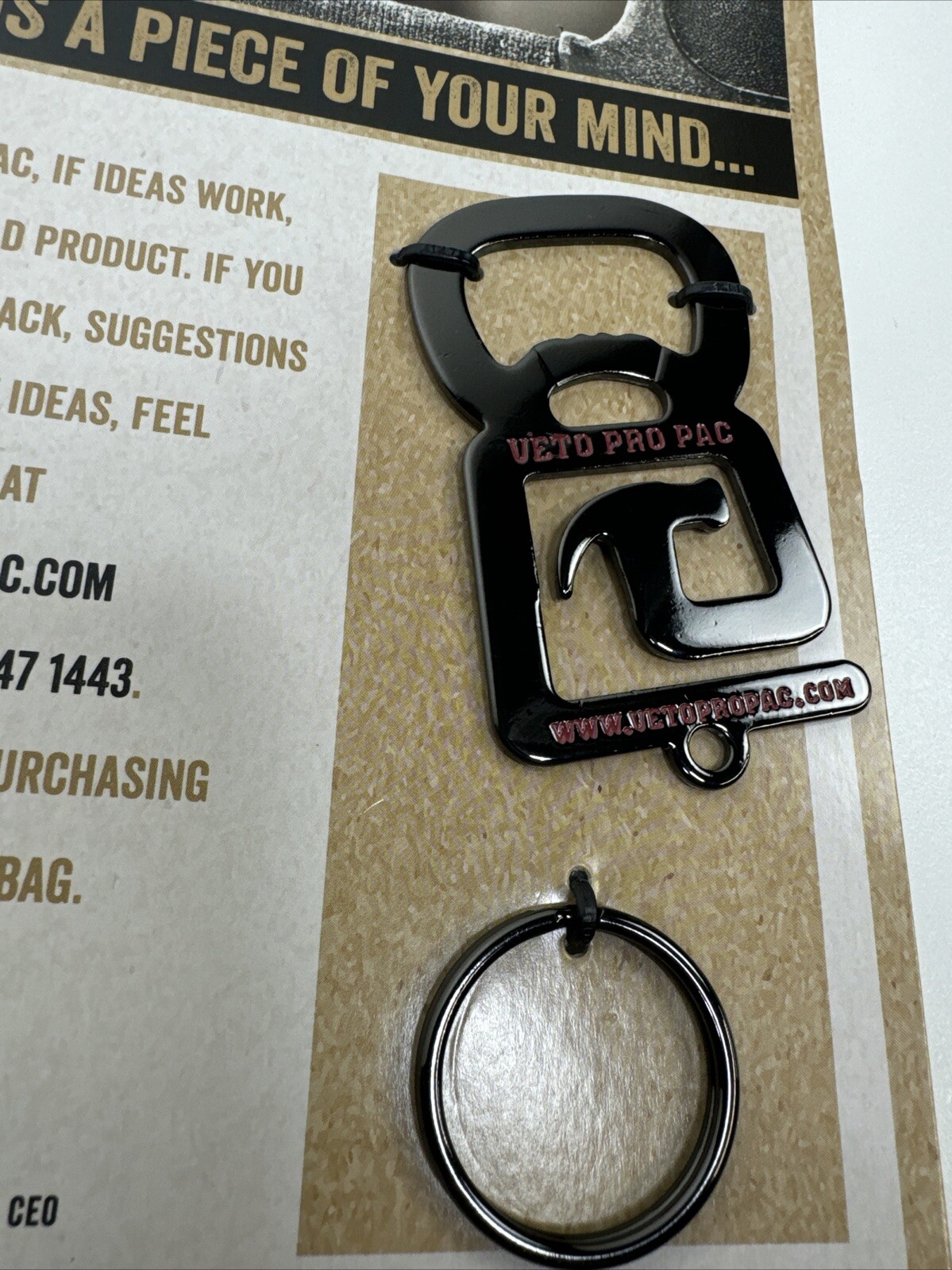 Veto Bottle Opener Keychain