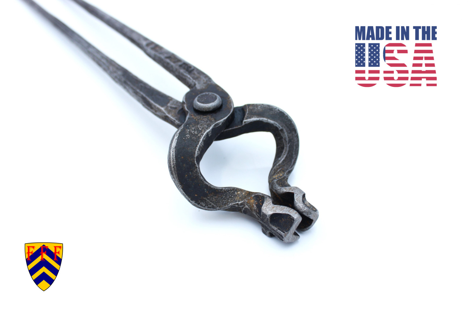 Fiery Furnace Blacksmith - 1/2-Inch Offset Bolt Jaw Tongs - MADE IN THE USA