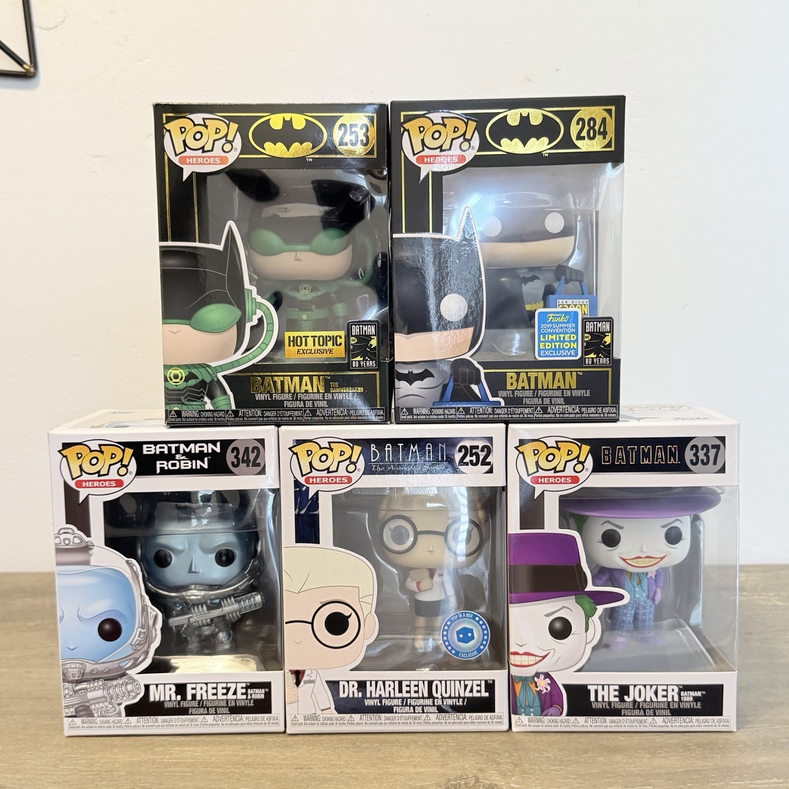 Funko Pop! Heroes DC Batman Mixed Lot of 5 Hot Topic SDCC Exclusive Boxed LE