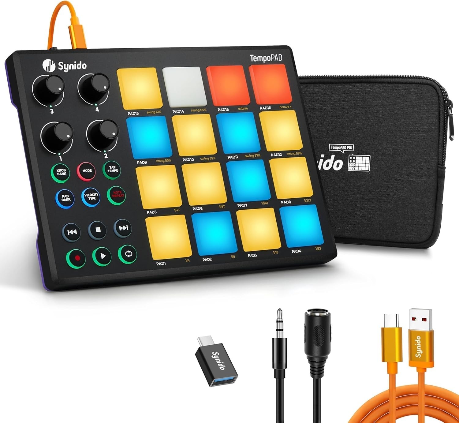 TempoPAD Midi Controller Beat Maker Machine for Music Production, Portable USB M