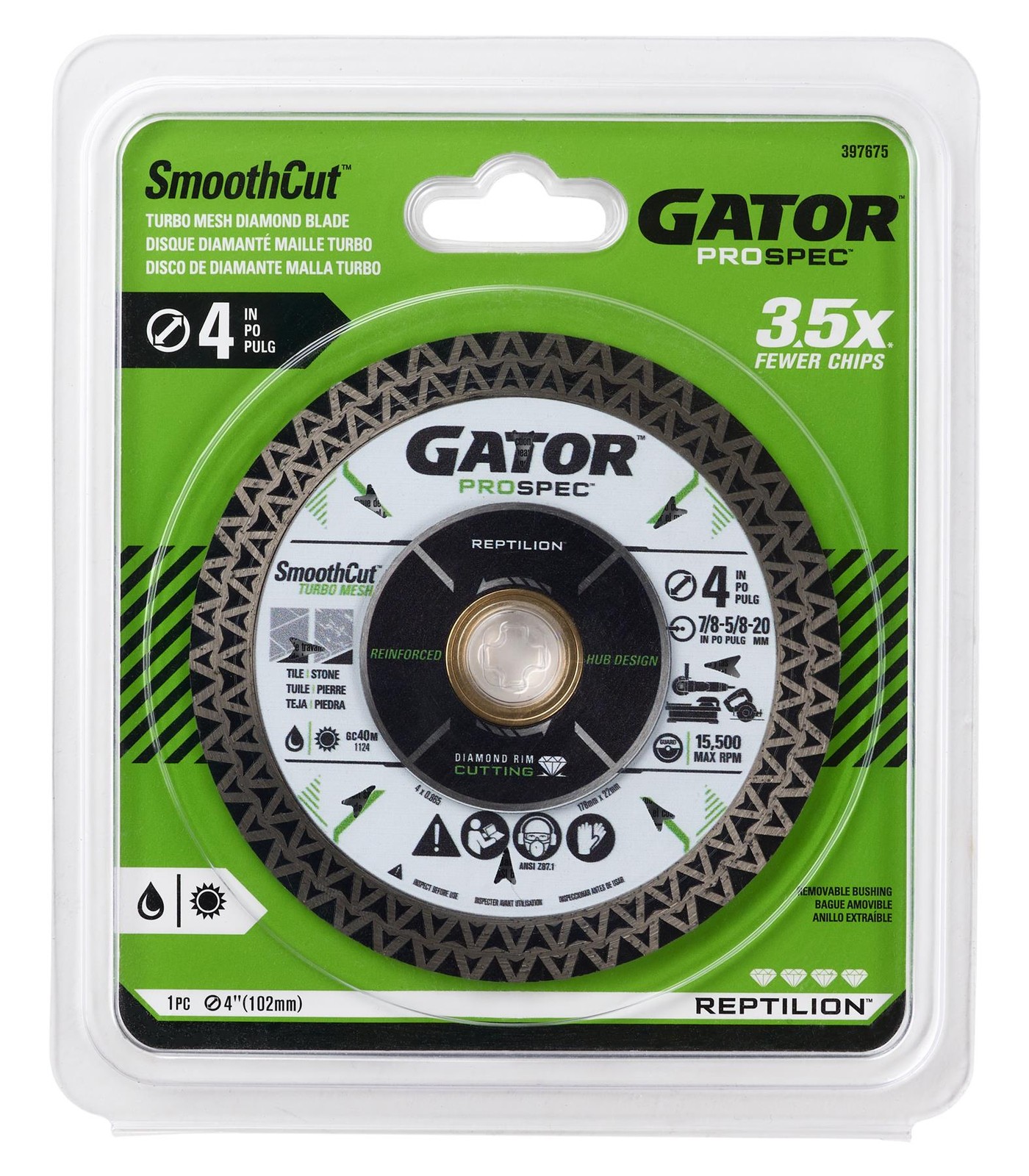 Gator 4" SmoothCut Turbo Mesh Diamond Cutting Blade- 397675