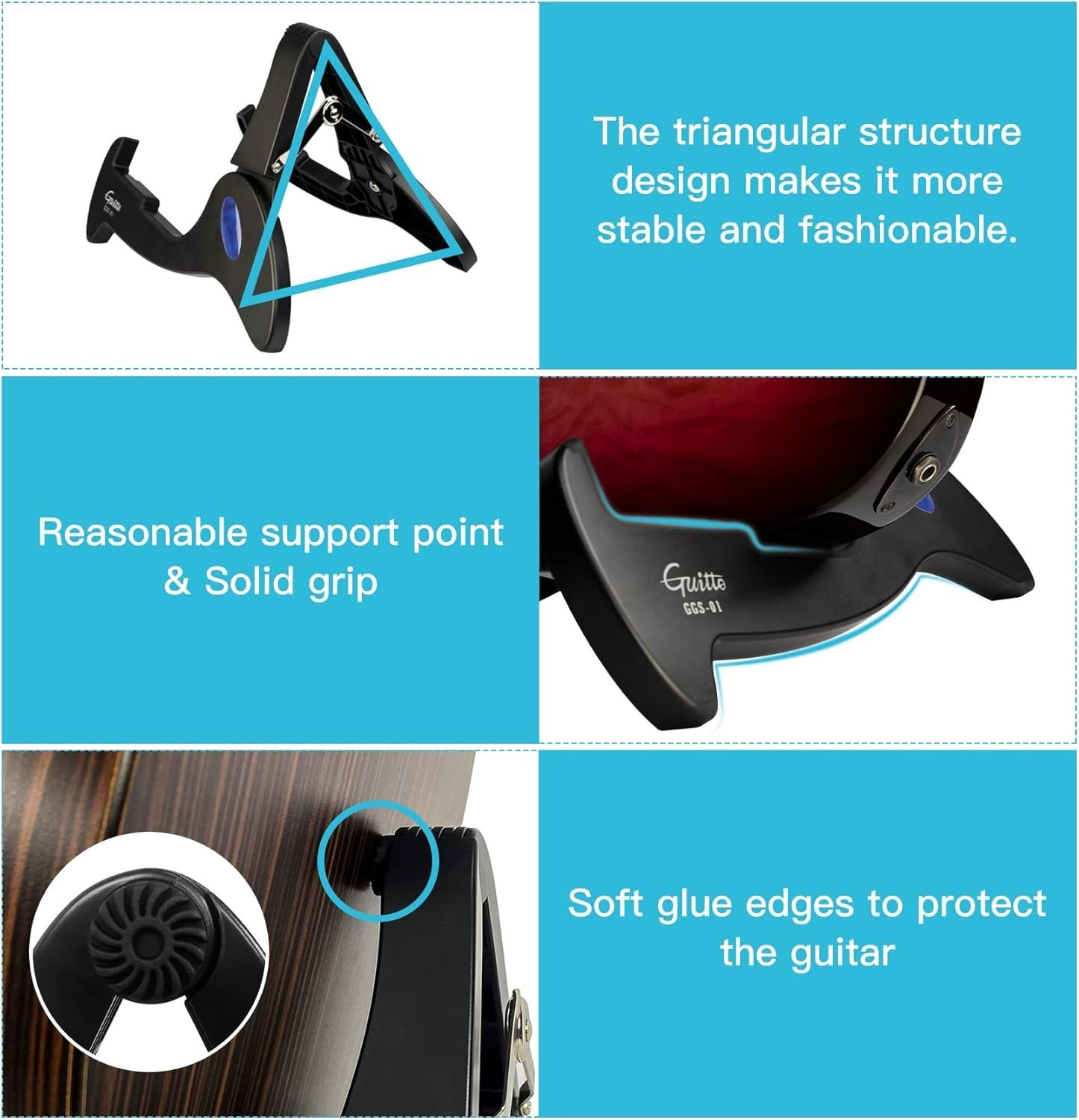 Universal Guitar Tripod Stand - Lightweight & Scratch-Proof for Secure Support