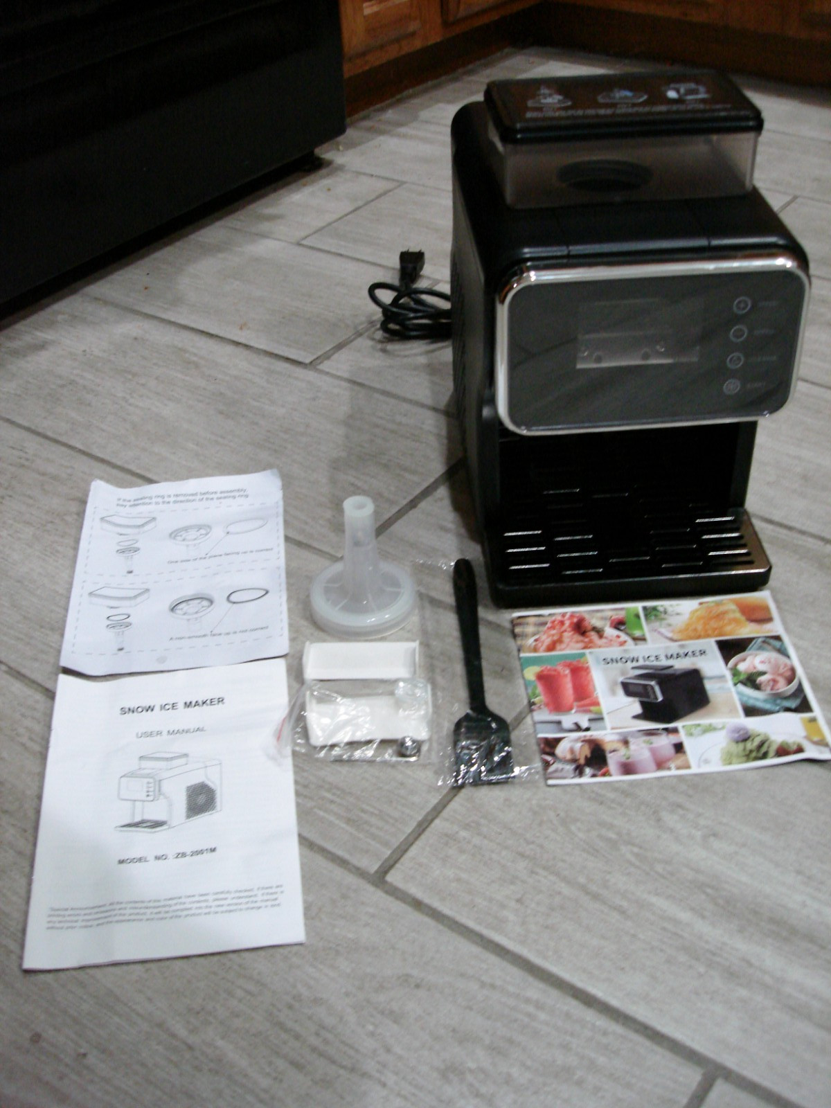 NEW Shaved Ice Machine with Rapid Cooling, Portable Ice Cream Maker W/Recipes