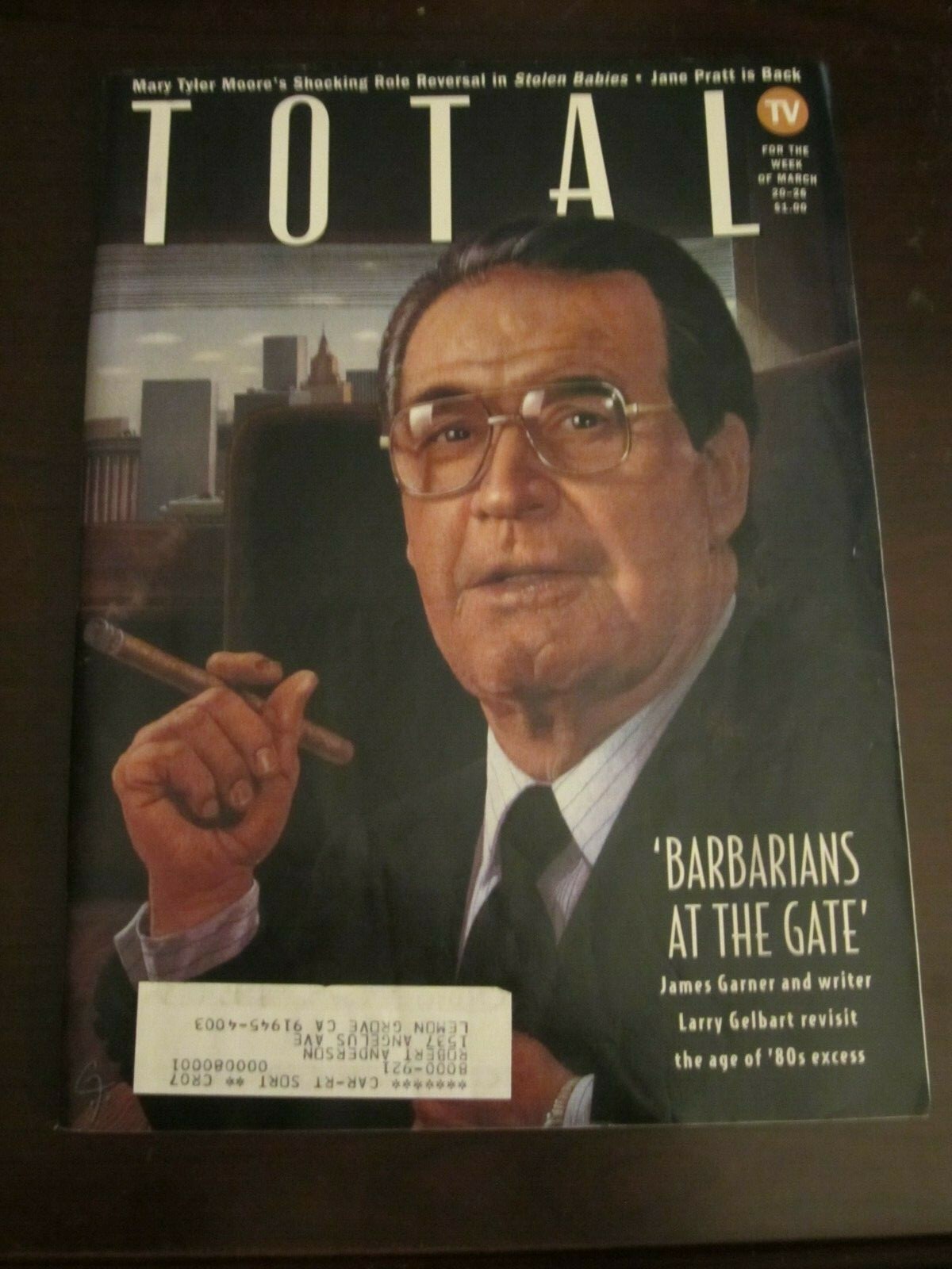 Total TV Guide Magazine March 1993 James Garner Barbarians at the Gate