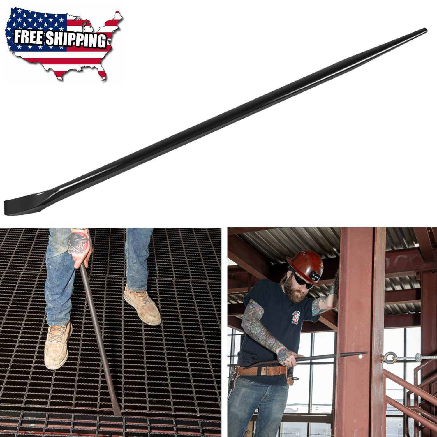 3248 Round Connecting Bar 7/8" x 30" Sleever Bar For Aligning Prying Chiseling