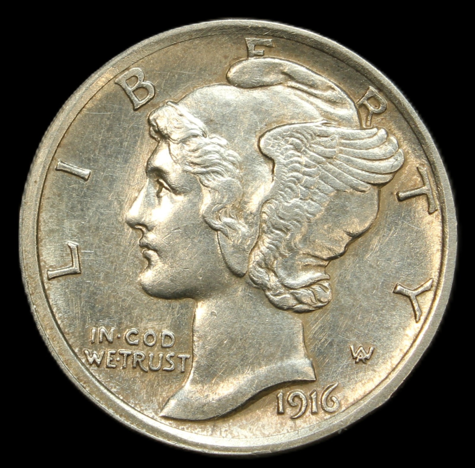 1916 mercury dime- Choice UNC , FSB- SMH847