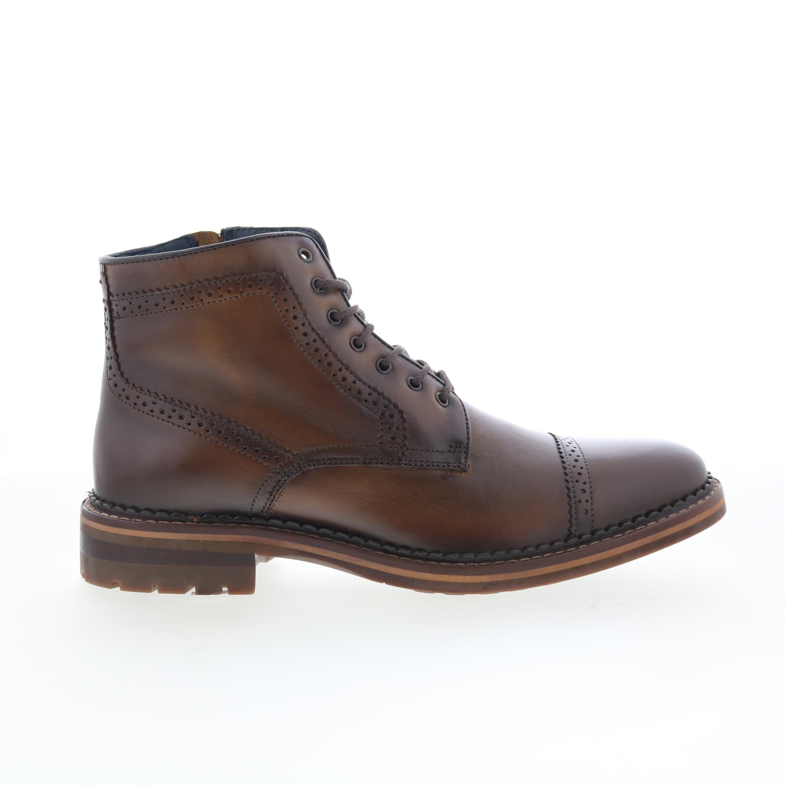 Johnston & Murphy Benton 59-4762 Mens Brown Leather Lace Up Casual Dress Boots