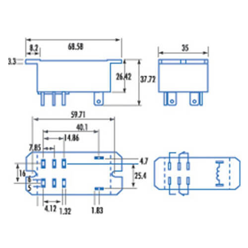 Ac Panel Mount Relay 240V Versatile Coil Resistance Power Consumption 4Watts