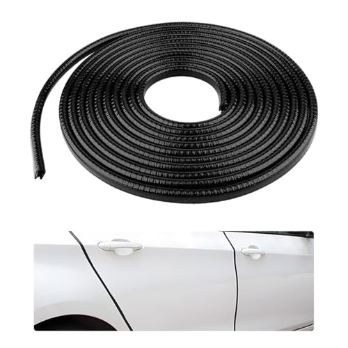 (10M) Car Door Edge Guards, U-Shaped No Glue Automotive Edge Trim 32.8Ft Black