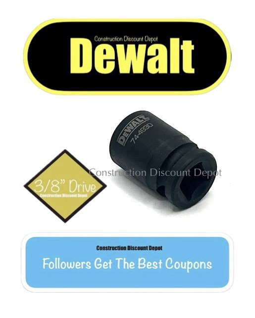 Dewalt EASY READ 3/8" Drive 14mm Shallow 6 Point Black Impact Socket 74-493