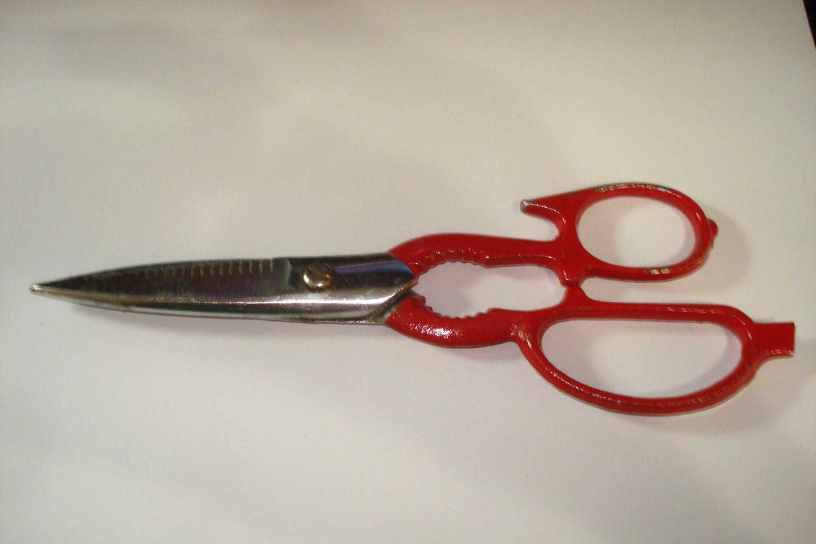 Vintage Red Kitchen Shears Scissors Jar Claw Bottle Opener Nut Cracker