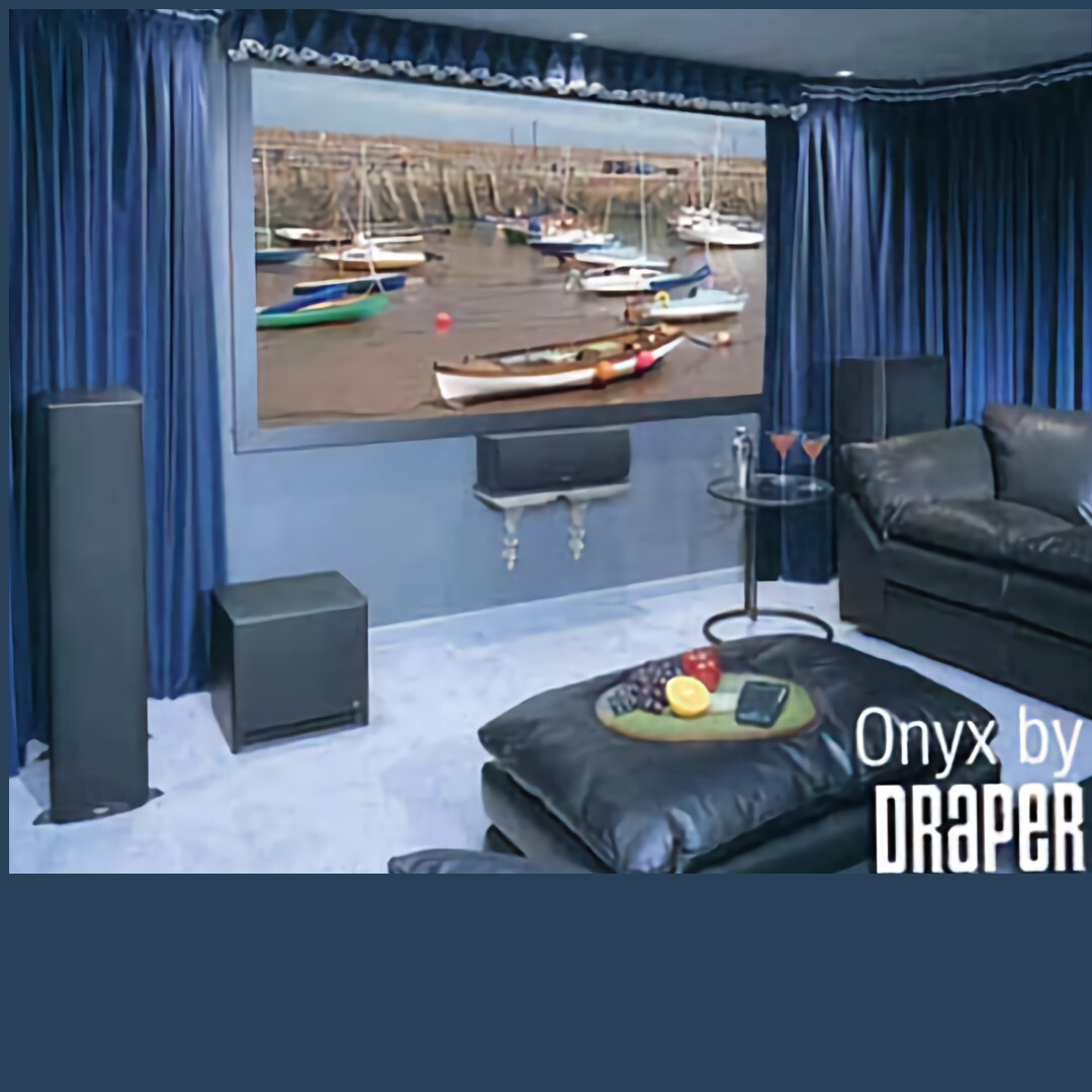 Draper 82" Onyx HDTV Format Fixed Frame Wall Projection Screen with Vel-Tex...
