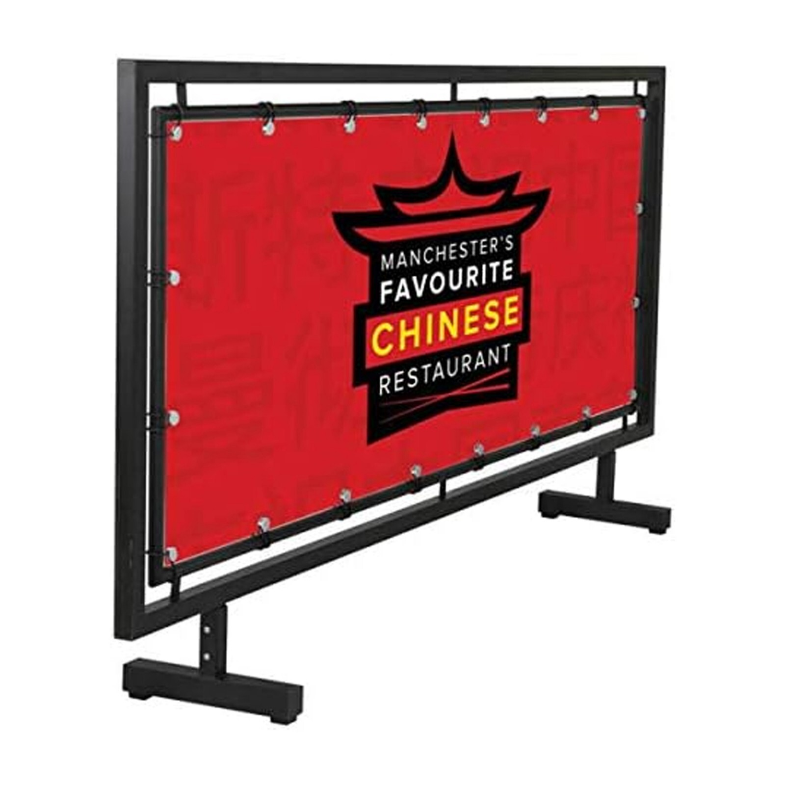 Floor Standing 65x24 inch Black Street Barrier Crowd Control Distancing Security
