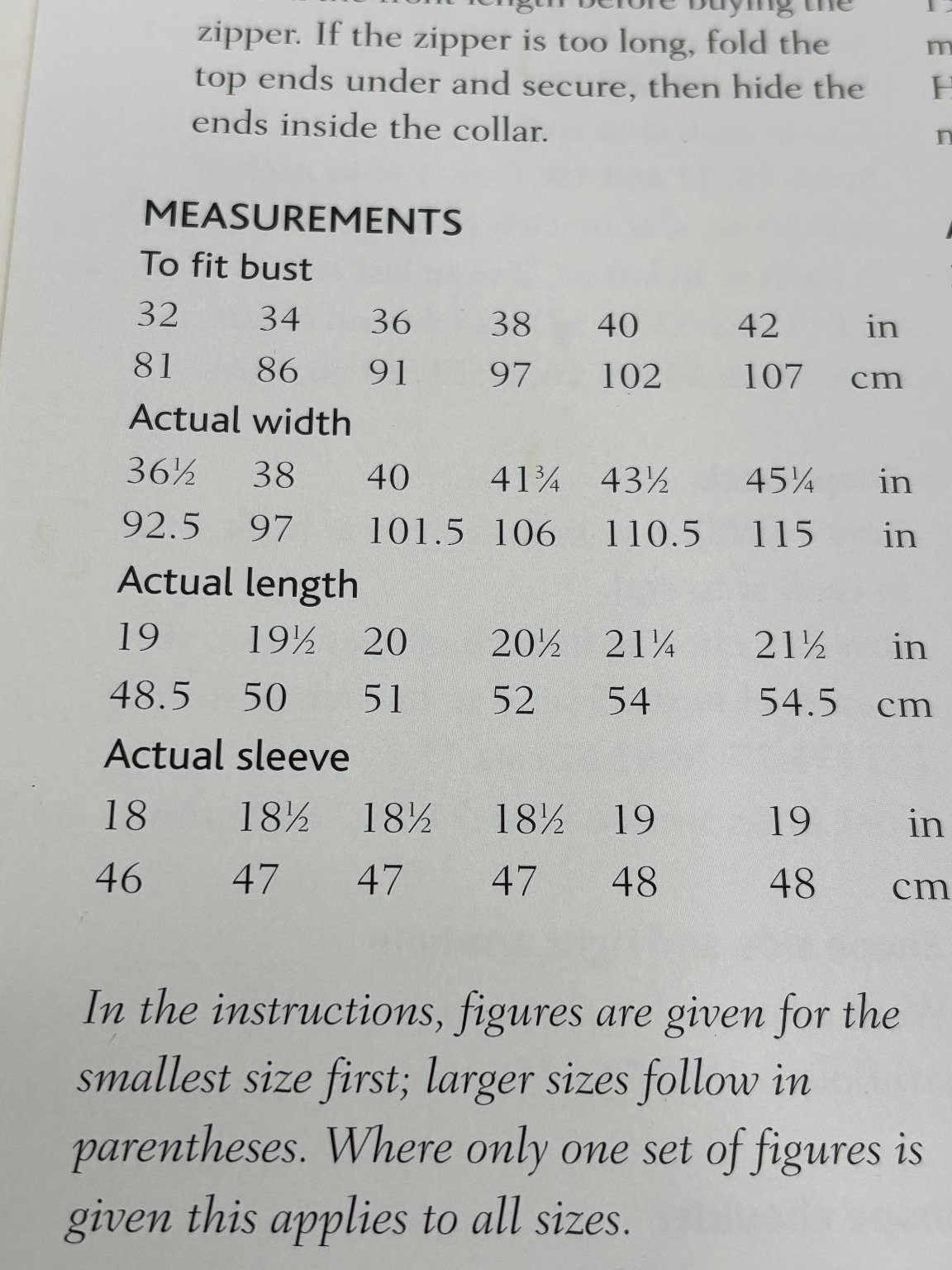 Zip Up Jacket Crochet Pattern Waist Length Multi-Size Book Pages