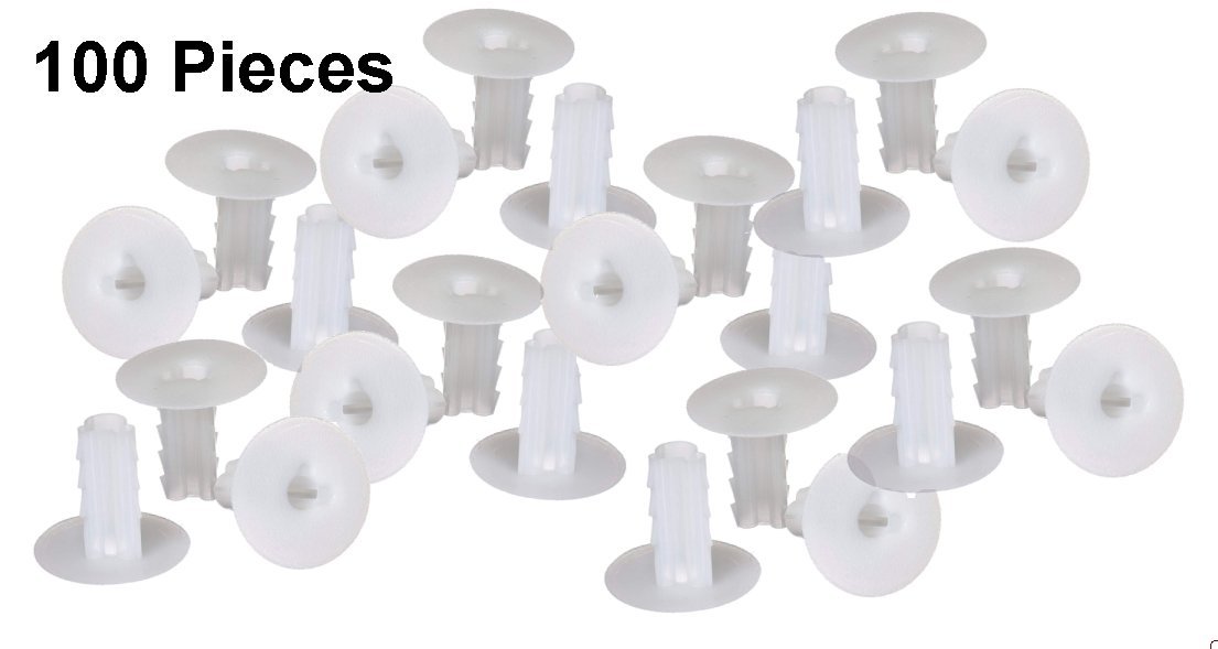100 pcs Pack White Single Feed Thru Wall Bushing for Coax Cable Quad RG6 RG59
