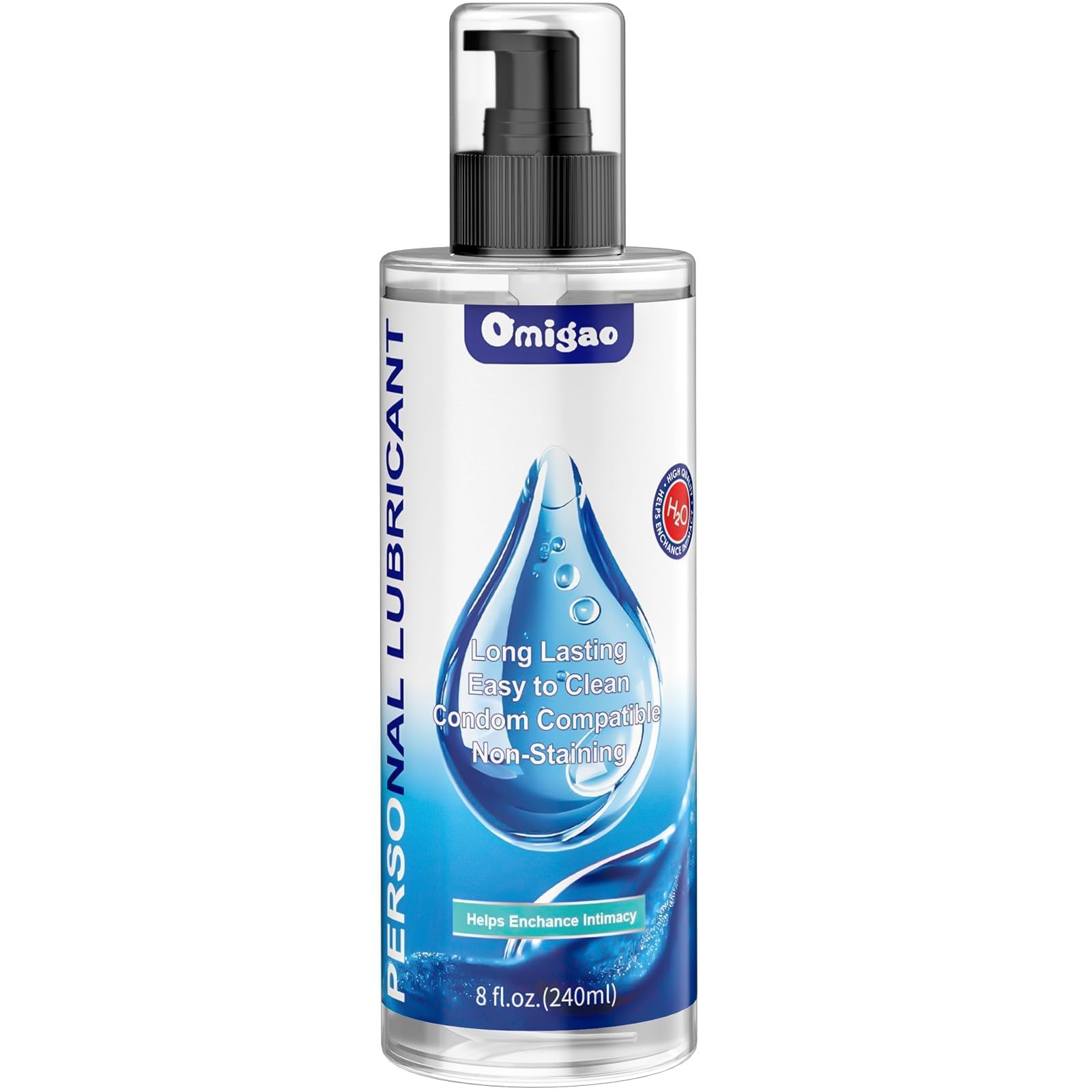 omigao Water-Based Lube, Personal Lubricant 8 Fl Oz (Pack of 1), Transparent