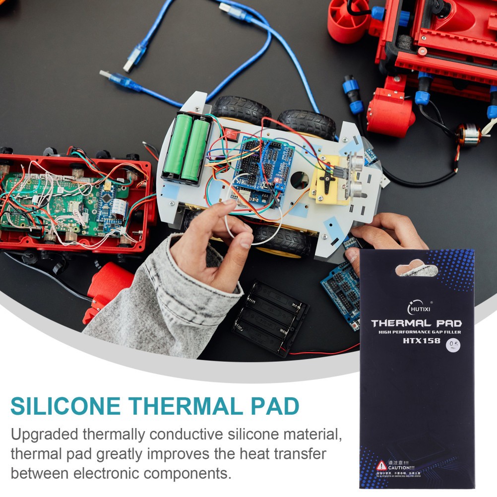 Silicone Thermal Pad for CPU GPU Heatsink Durable Heat Conduction Black