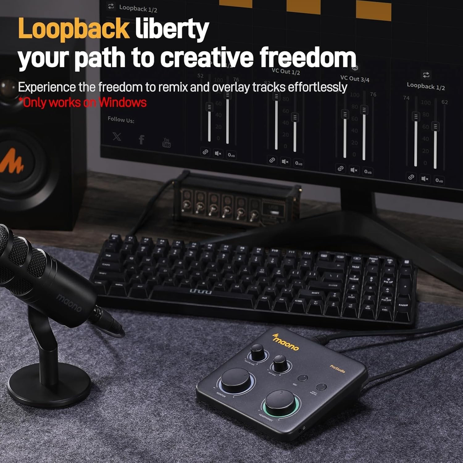 Compact USB Audio Interface with XLR Input: Perfect for Home Studios & Creators