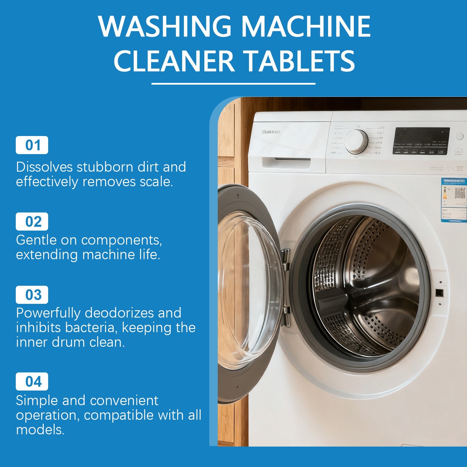 Washing Machine Cleaner, Deodorizer & Descaler 12/24/36-Pack - 1 Year Supply