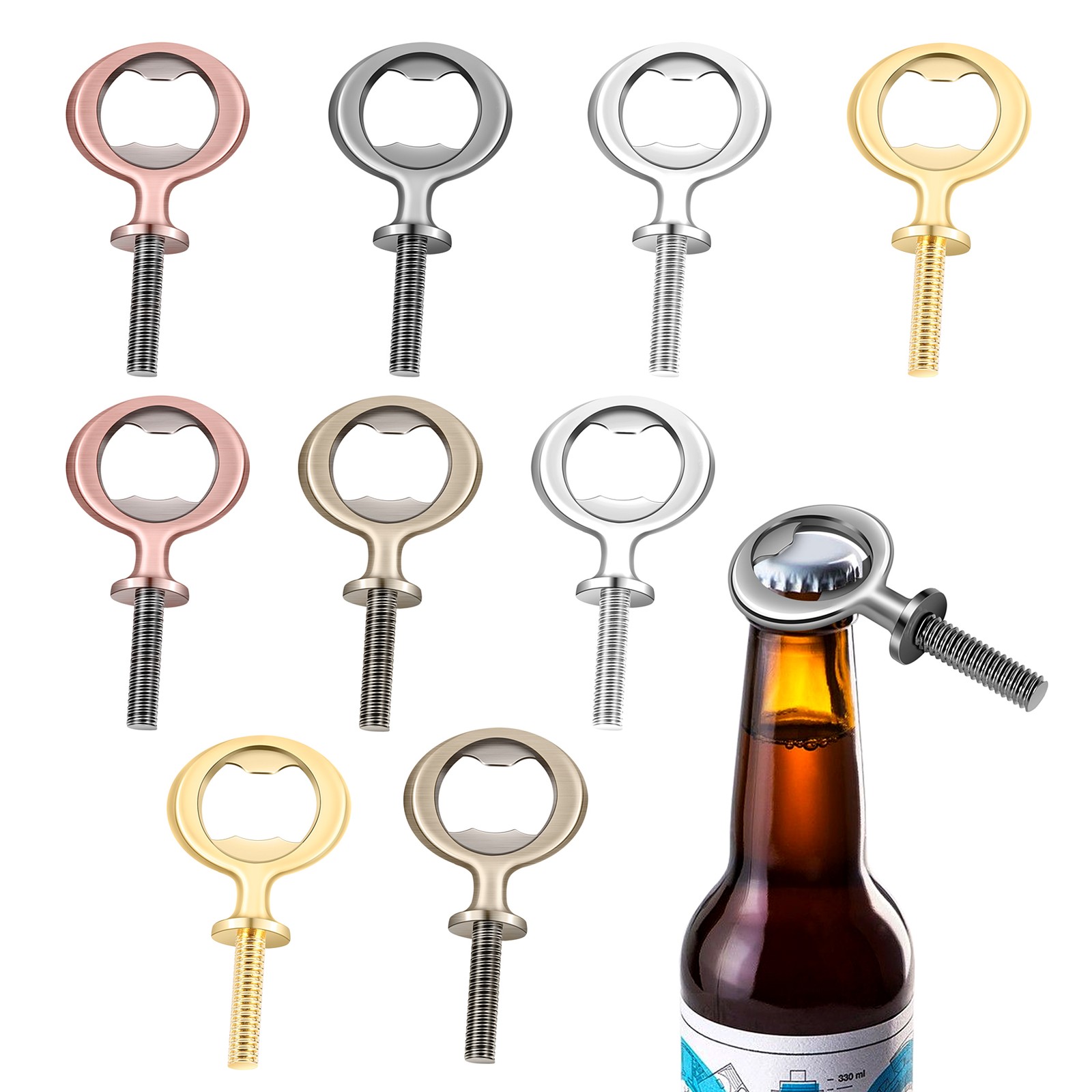 10Pcs Metal Bottle Opener Blanks Stainless Steel Bottle Opener Inserts Kit3567