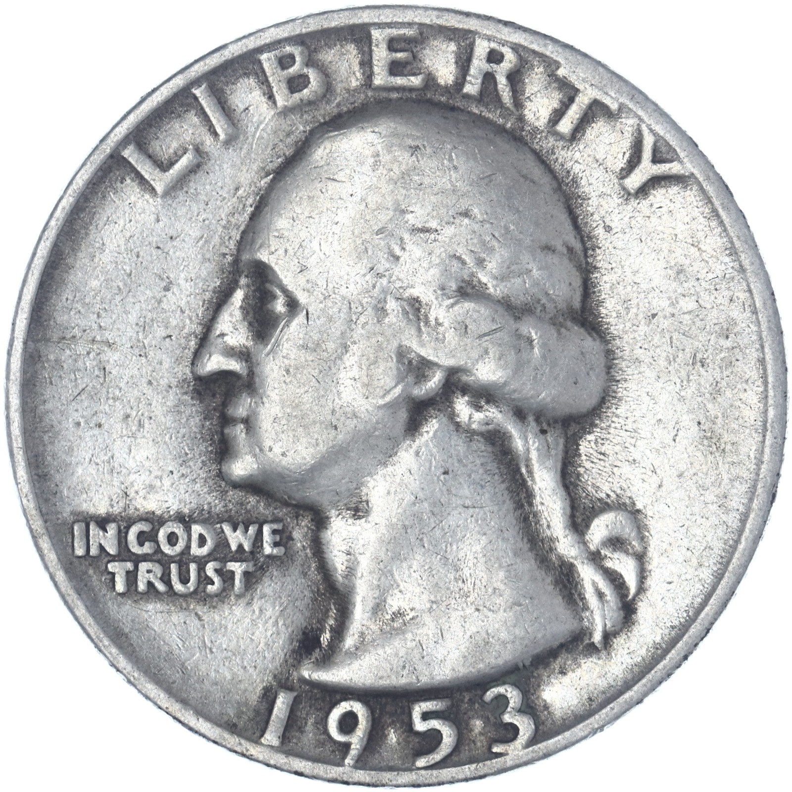 1953 S Washington Quarter 90% Silver Fine FN See Pics I861