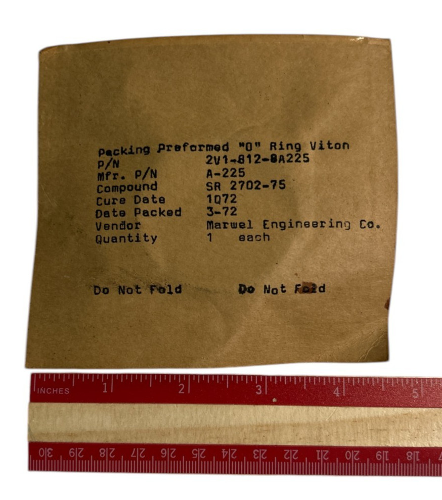 MARCH 1972 APOLLO NASA SPACE PROGRAM O RING VITON SEALED IN ORIGINAL PACKAGE A