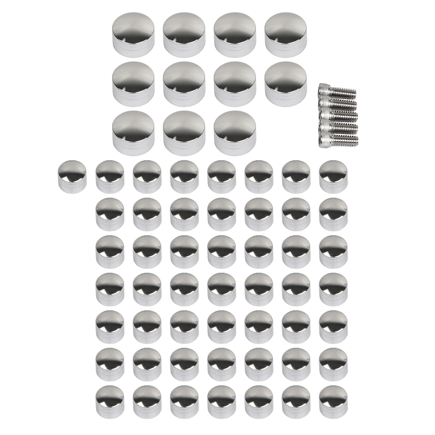 61Pcs Chrome Engine Bolt Cover For HarleySoftail Springer Slim FLS Custom FXSTC