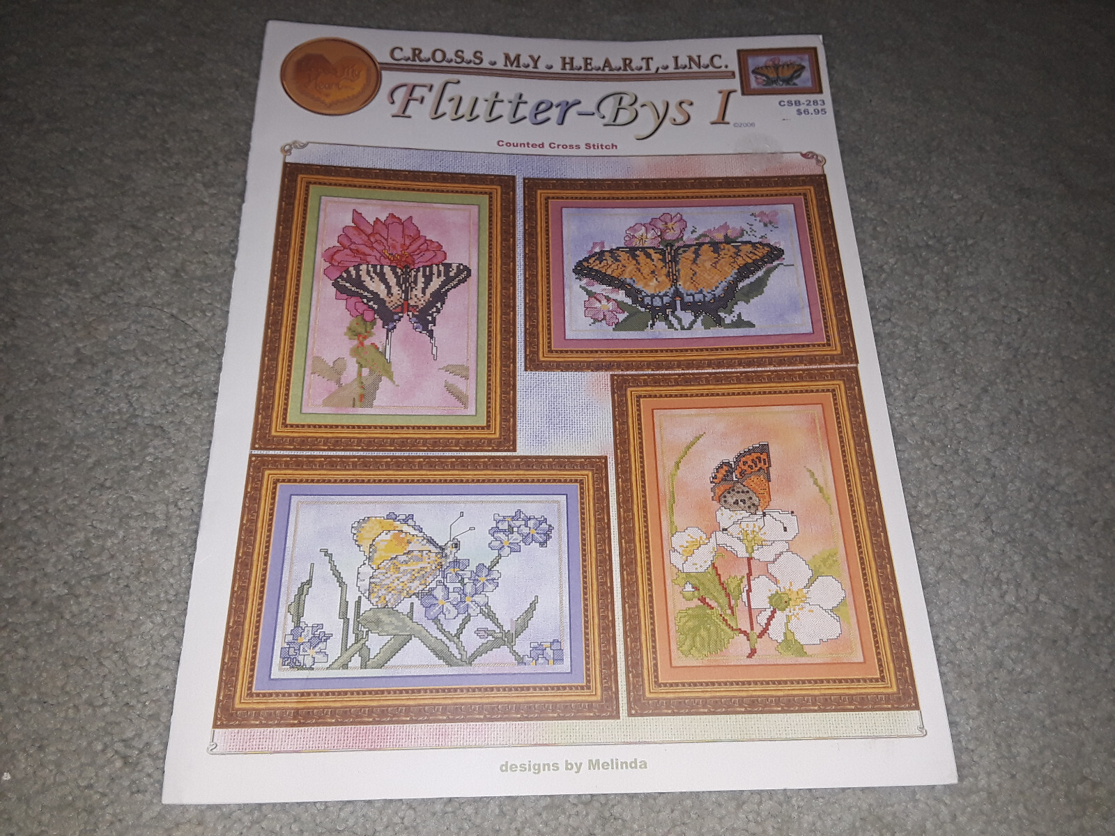 RARE NEW CROSS MY HEART - FLUTTER-BYS I "BUTTERFLIES" CROSS STITCH LEAFLET