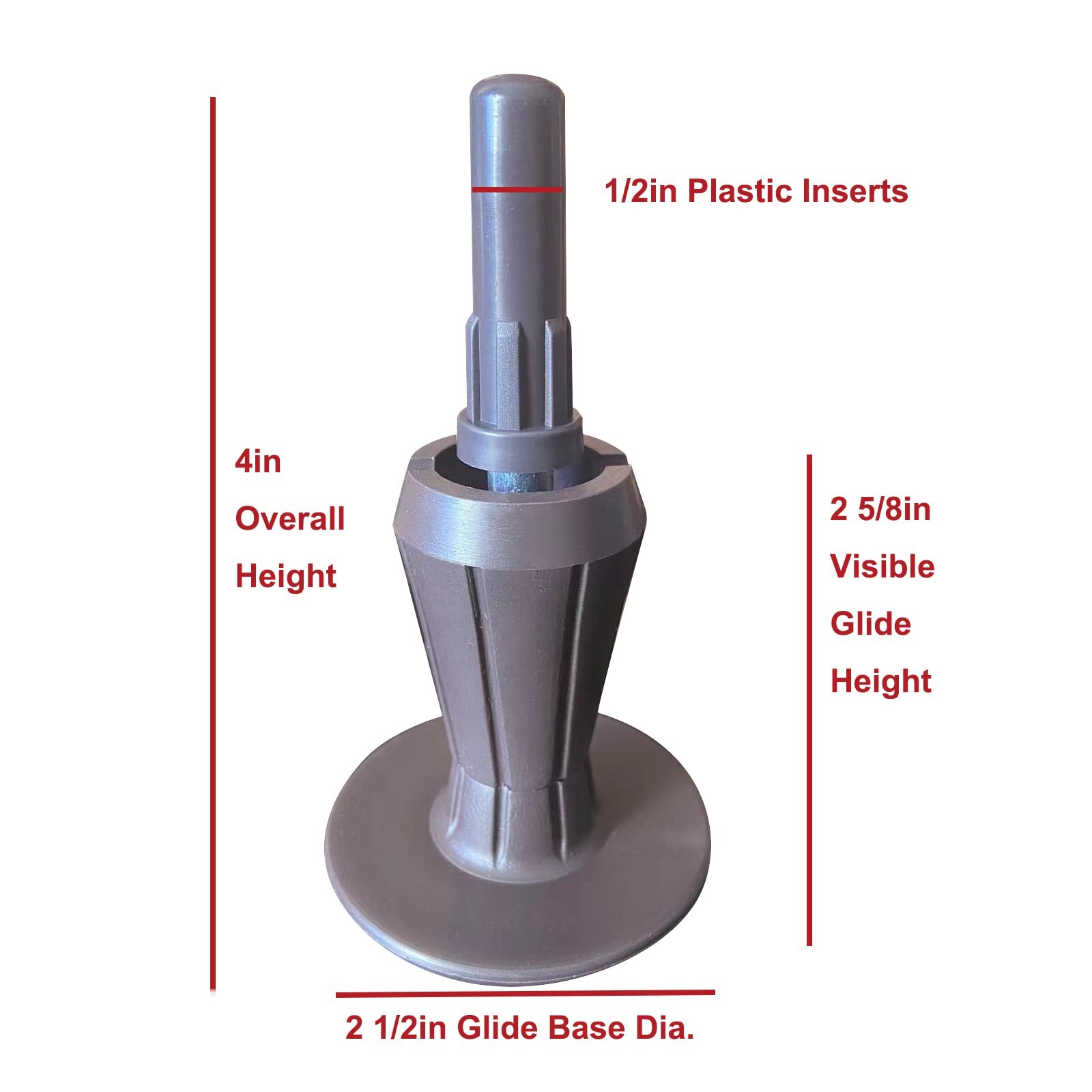 4PCS Heavy Duty Bed Frame Feet with Plastic Inserts, to Replace Wheels