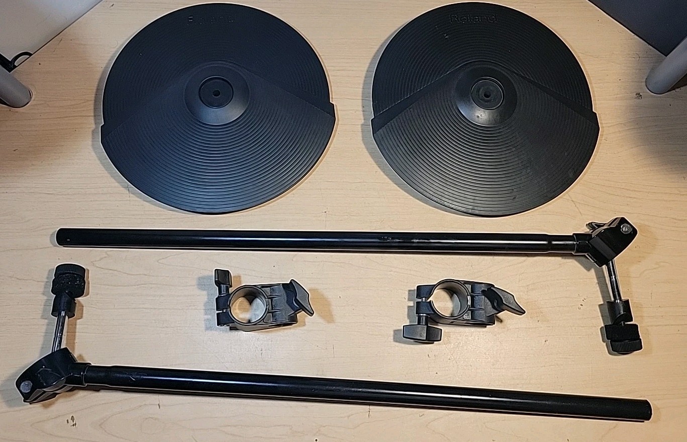Roland 2 Pack - 2x CY-8 Crash w/ Cymbal Arms & Clamps - No Cables- cy 5 8  #2Z6