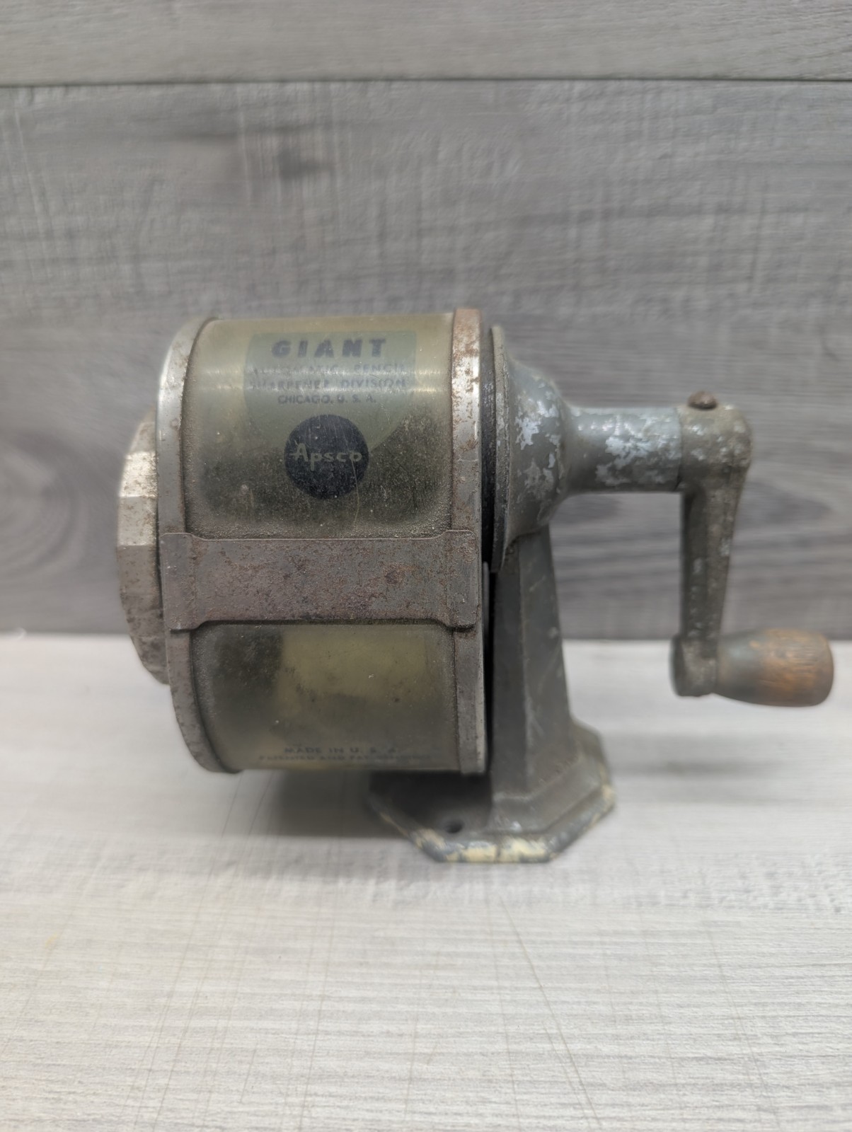 VTG Apsco GIANT Automatic Pencil Sharpener Division Made in Chicago USA Works